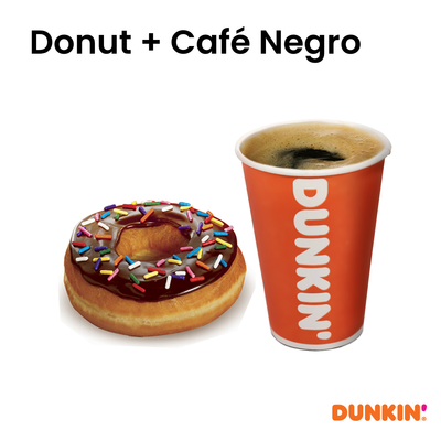 Donut (63 gr aprox) + Café Negro (10 oz) - Dunkin Donuts