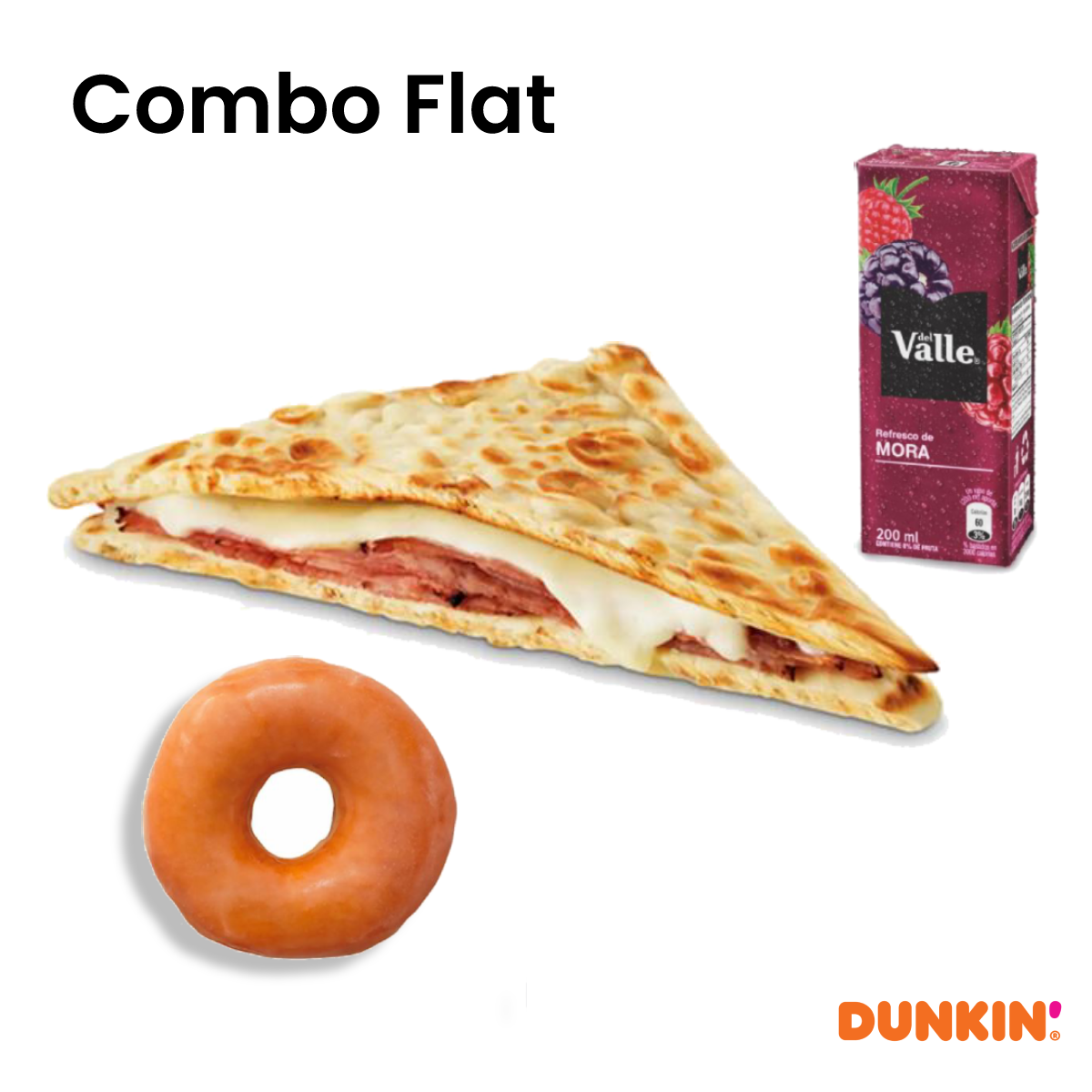 Combo Flat: Flat + Donut pequeña + Jugo del Valle - Dunkin Donuts